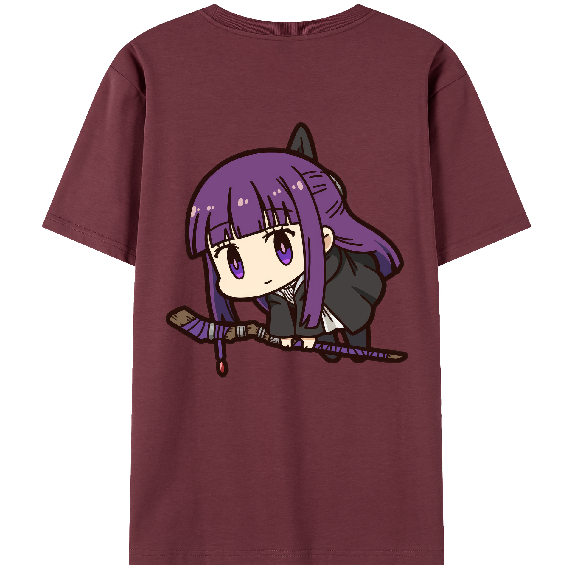 （画像用） 葬送のフリーレン Frieren 綿100％半袖Tシャツ（背面プリント）